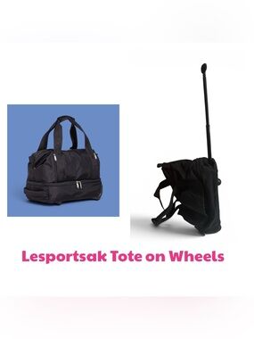 Lesportsak Black Wheeled Tote Bag for weekend getaways carryon luggage Travel